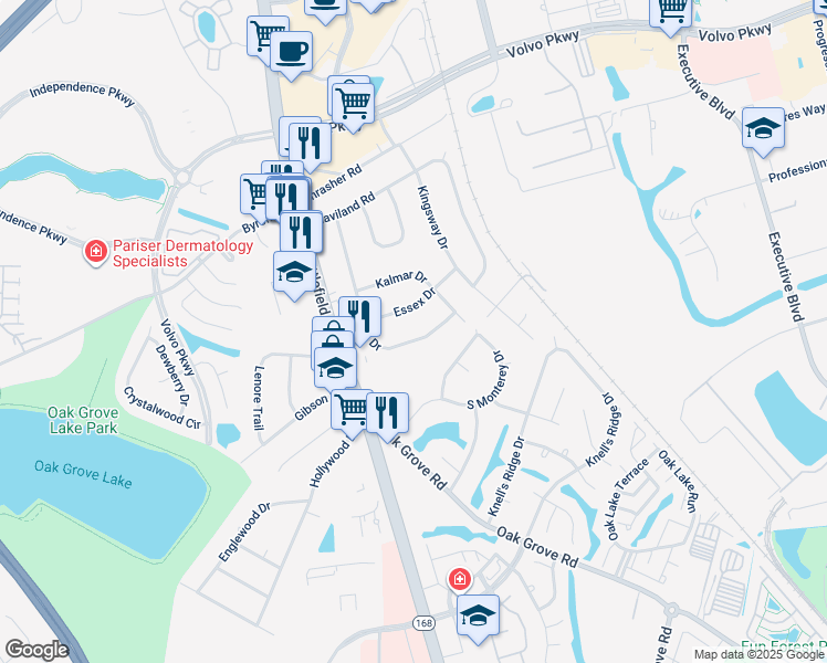 map of restaurants, bars, coffee shops, grocery stores, and more near 1021 Valmire Drive in Chesapeake