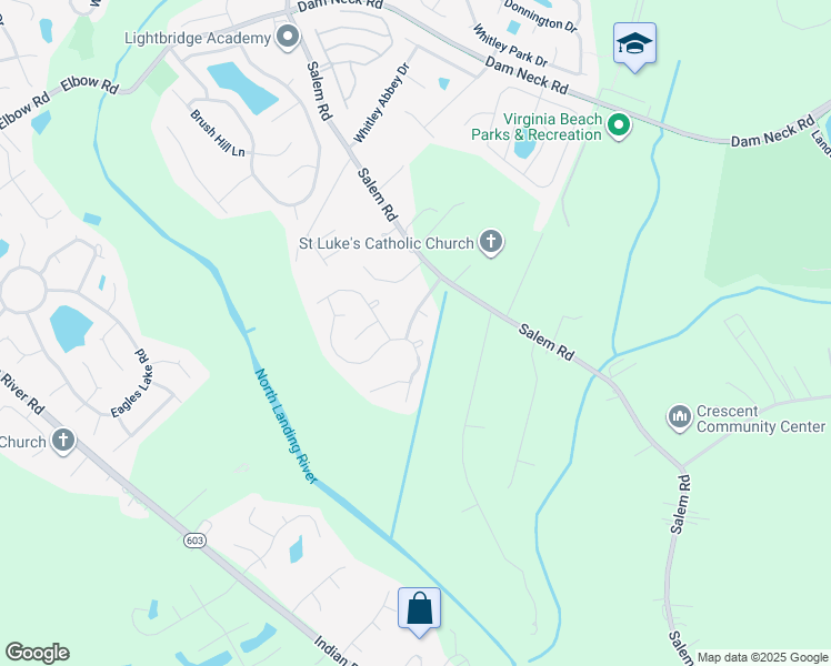 map of restaurants, bars, coffee shops, grocery stores, and more near 3916 Border Way in Virginia Beach