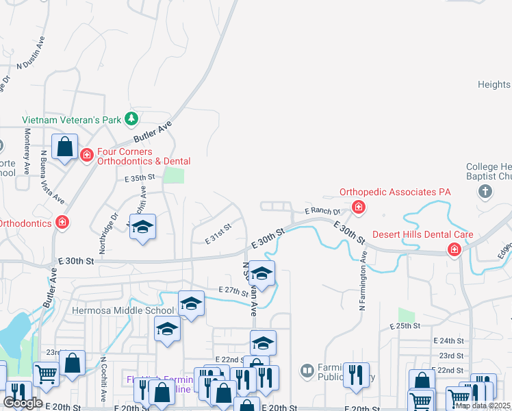map of restaurants, bars, coffee shops, grocery stores, and more near 1963 Hollyhock Circle in Farmington
