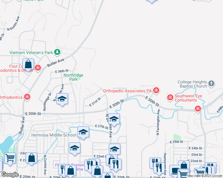 map of restaurants, bars, coffee shops, grocery stores, and more near 1965 Hollyhock Circle in Farmington