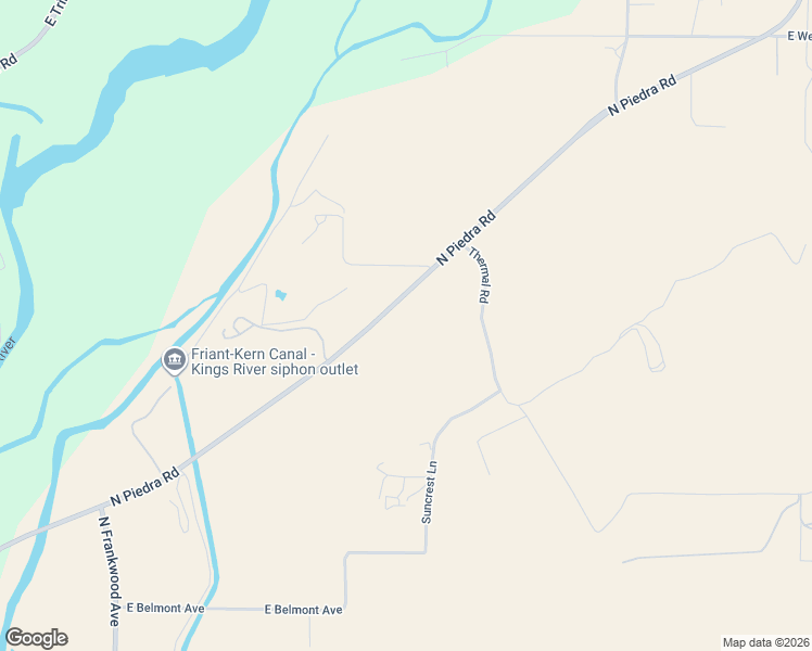 map of restaurants, bars, coffee shops, grocery stores, and more near 1460 North Piedra Road in Sanger