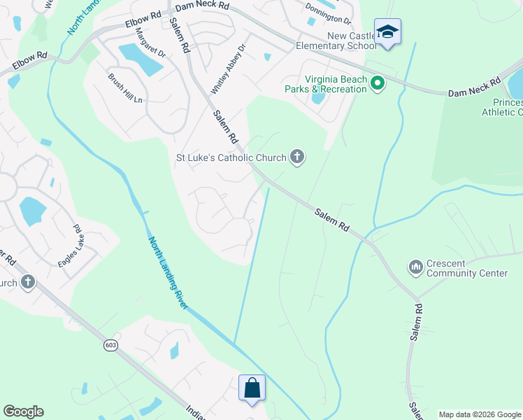 map of restaurants, bars, coffee shops, grocery stores, and more near 3904 Parish Cove Court in Virginia Beach