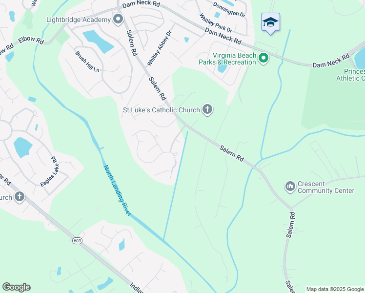 map of restaurants, bars, coffee shops, grocery stores, and more near 3901 Parish Cove Court in Virginia Beach