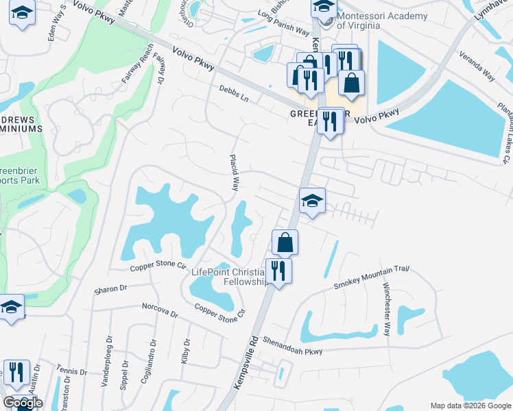 map of restaurants, bars, coffee shops, grocery stores, and more near 804 Nicholson Court in Chesapeake