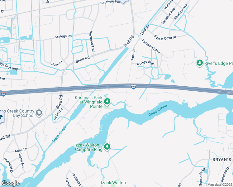 map of restaurants, bars, coffee shops, grocery stores, and more near 2317 Firman Street in Chesapeake