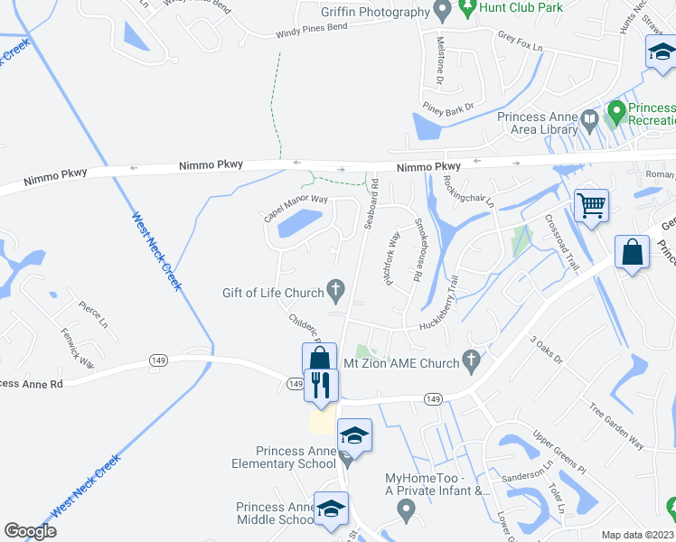 map of restaurants, bars, coffee shops, grocery stores, and more near 2236 Arklow Road in Virginia Beach