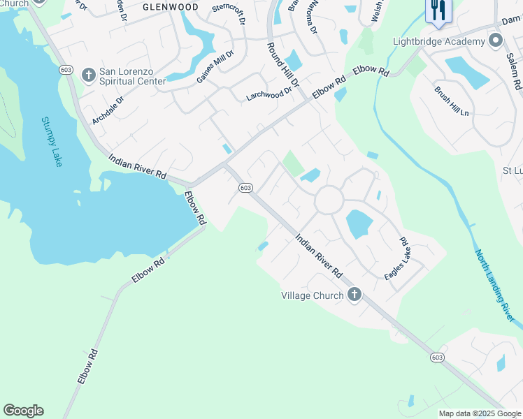 map of restaurants, bars, coffee shops, grocery stores, and more near 4221 Indian River Road in Virginia Beach