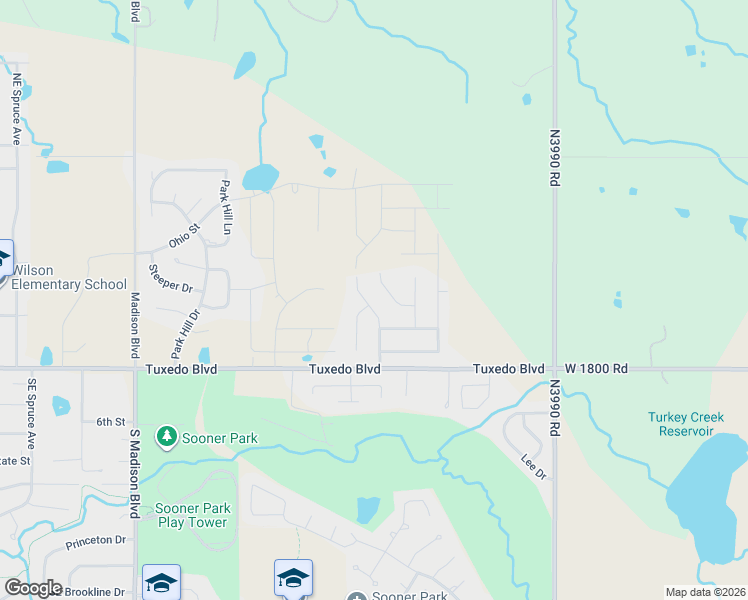 map of restaurants, bars, coffee shops, grocery stores, and more near 218 Prairie Ridge Drive in Bartlesville