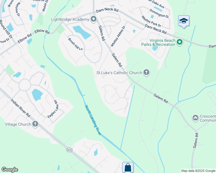 map of restaurants, bars, coffee shops, grocery stores, and more near 3953 Tartan Trail in Virginia Beach