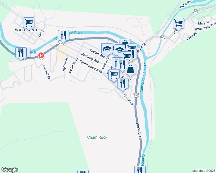 map of restaurants, bars, coffee shops, grocery stores, and more near 109 Horseshoe Drive in Pineville