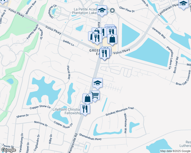 map of restaurants, bars, coffee shops, grocery stores, and more near 1228 Kempsville Road in Chesapeake