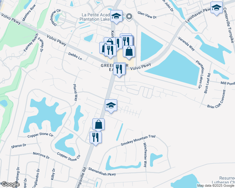 map of restaurants, bars, coffee shops, grocery stores, and more near 908 Coopers Lane in Chesapeake