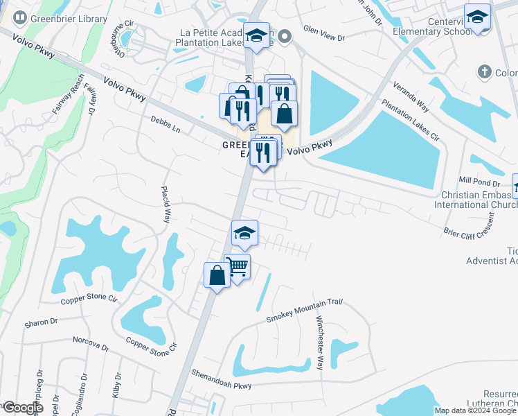 map of restaurants, bars, coffee shops, grocery stores, and more near 908 Coopers Lane in Chesapeake