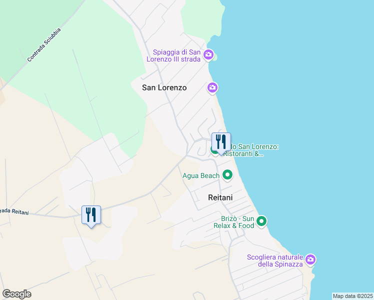 map of restaurants, bars, coffee shops, grocery stores, and more near 2 Contrada San Lorenzo in Marzamemi