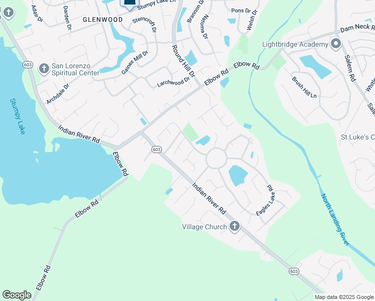 map of restaurants, bars, coffee shops, grocery stores, and more near 4404 Crow Wing Drive in Virginia Beach
