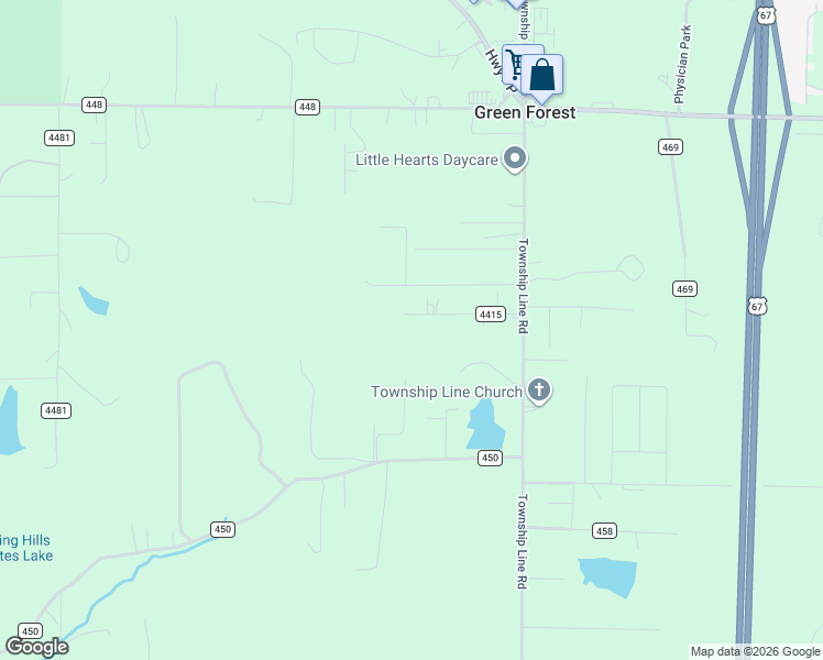 map of restaurants, bars, coffee shops, grocery stores, and more near 262 County Road 4415 in Poplar Bluff