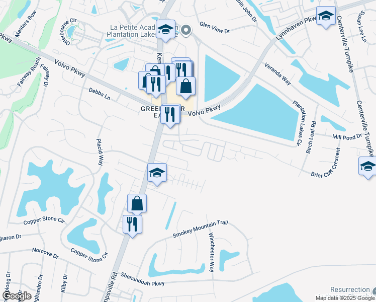 map of restaurants, bars, coffee shops, grocery stores, and more near 1513 Stillwood Street in Chesapeake
