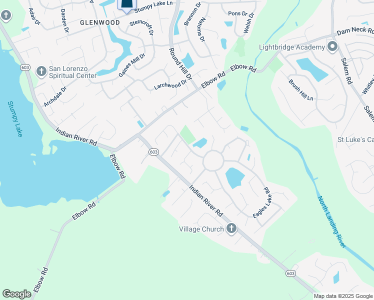 map of restaurants, bars, coffee shops, grocery stores, and more near 4400 Crow Wing Drive in Virginia Beach