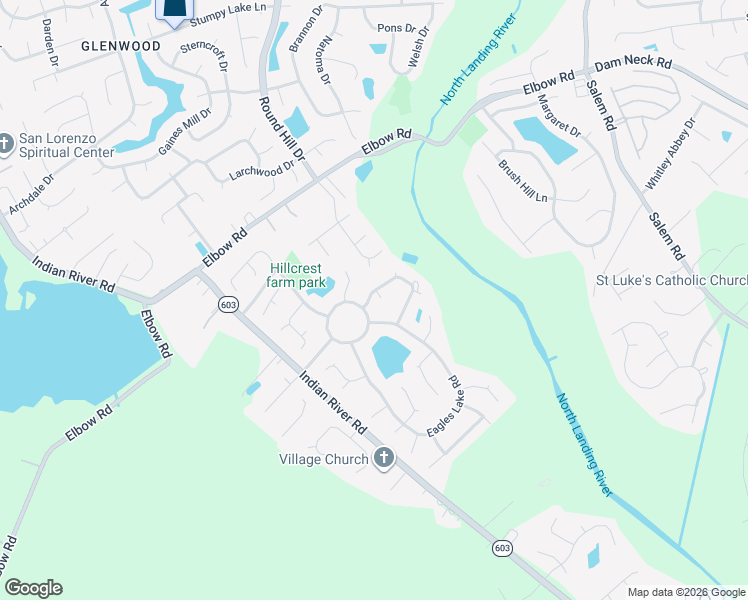map of restaurants, bars, coffee shops, grocery stores, and more near 4268 Feather Ridge Drive in Virginia Beach