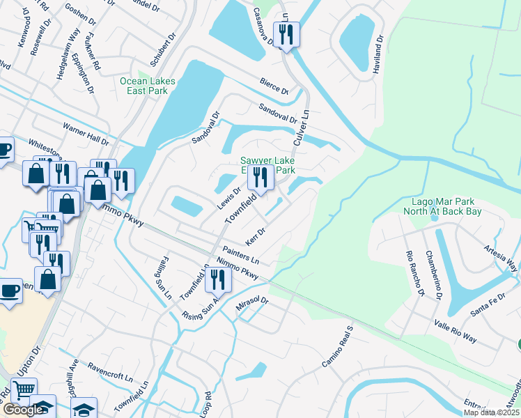 map of restaurants, bars, coffee shops, grocery stores, and more near 808 Alloway Drive in Virginia Beach