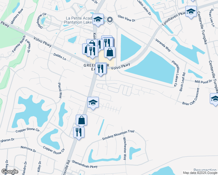 map of restaurants, bars, coffee shops, grocery stores, and more near 1701 Woodgrove Street in Chesapeake