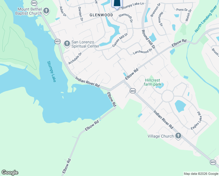 map of restaurants, bars, coffee shops, grocery stores, and more near 4320 State Route 603 in Virginia Beach