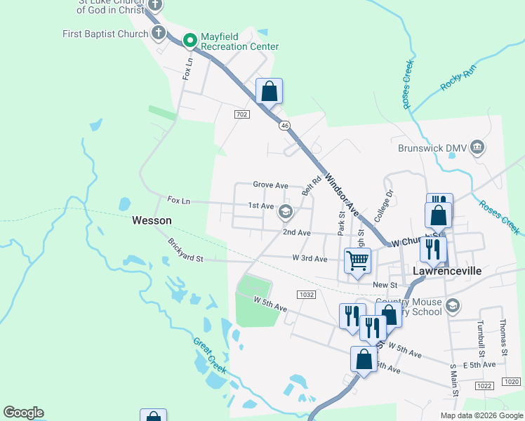map of restaurants, bars, coffee shops, grocery stores, and more near 1000 1st Avenue in Lawrenceville