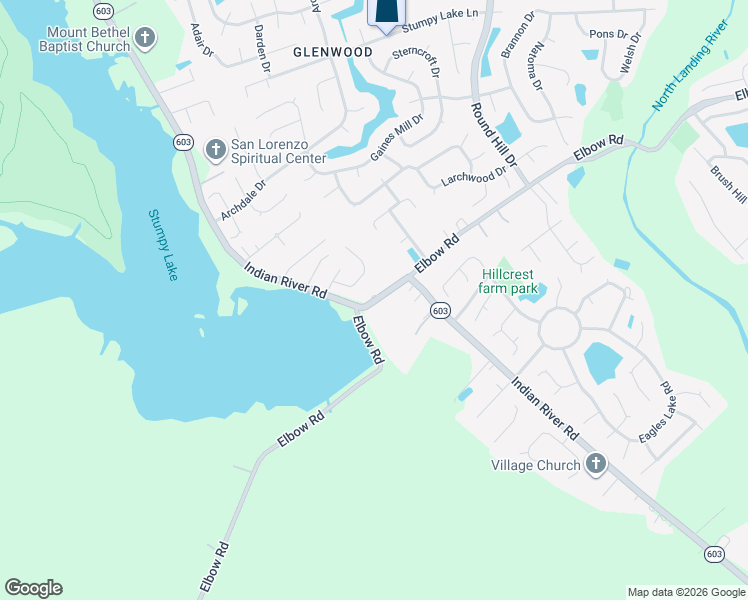 map of restaurants, bars, coffee shops, grocery stores, and more near 4320 State Route 603 in Virginia Beach