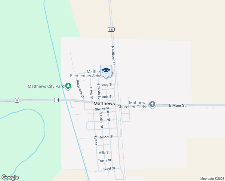 map of restaurants, bars, coffee shops, grocery stores, and more near 301-305 North Dean Street in Matthews