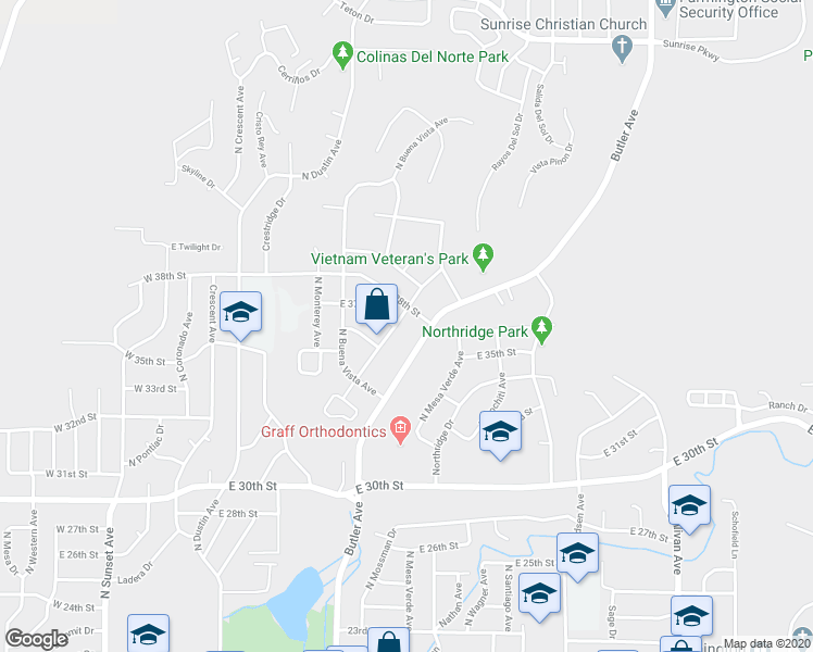 map of restaurants, bars, coffee shops, grocery stores, and more near 3704 San Medina Avenue in Farmington