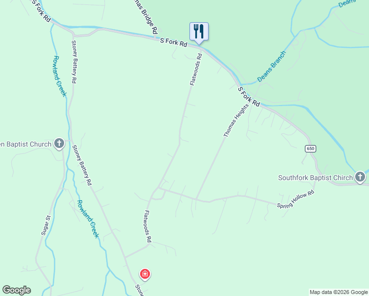 map of restaurants, bars, coffee shops, grocery stores, and more near 307 Flatwoods Road in Marion