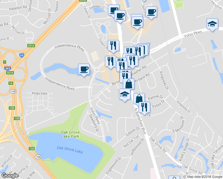 map of restaurants, bars, coffee shops, grocery stores, and more near 1213 Alder Court in Chesapeake