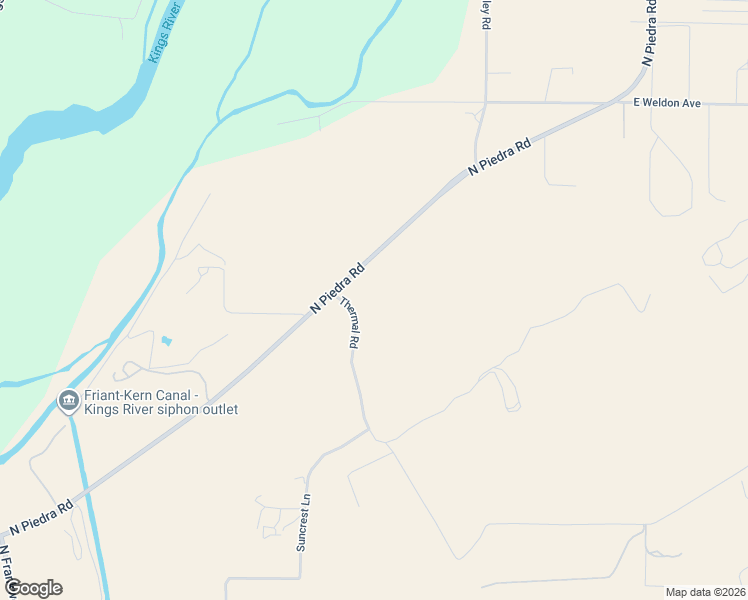 map of restaurants, bars, coffee shops, grocery stores, and more near 1786 Thermal Road in Sanger