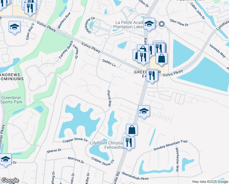 map of restaurants, bars, coffee shops, grocery stores, and more near 1208 Hanna Rose Court in Chesapeake