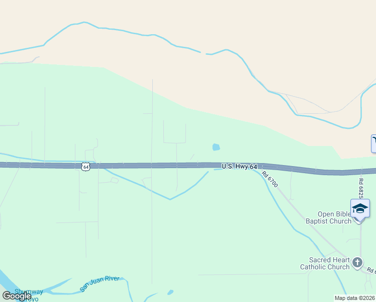 map of restaurants, bars, coffee shops, grocery stores, and more near 3574 A U.S. 64 in Waterflow