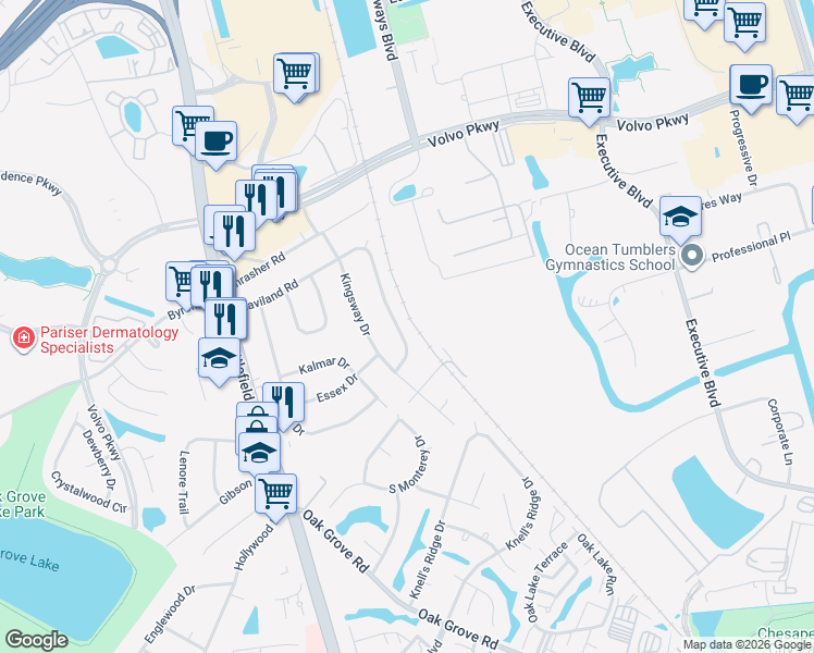 map of restaurants, bars, coffee shops, grocery stores, and more near 260 Haviland Road in Chesapeake