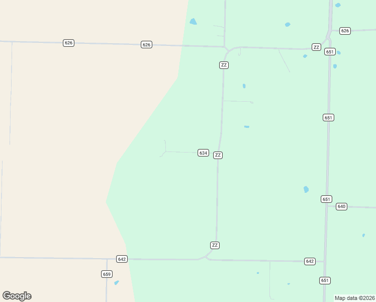 map of restaurants, bars, coffee shops, grocery stores, and more near County Road 634 in Dexter
