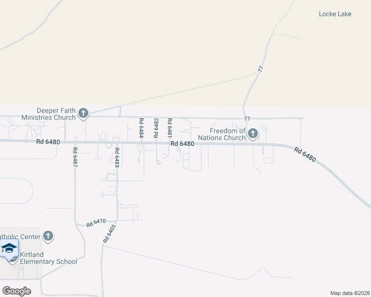 map of restaurants, bars, coffee shops, grocery stores, and more near 115 Road 6480 in Kirtland