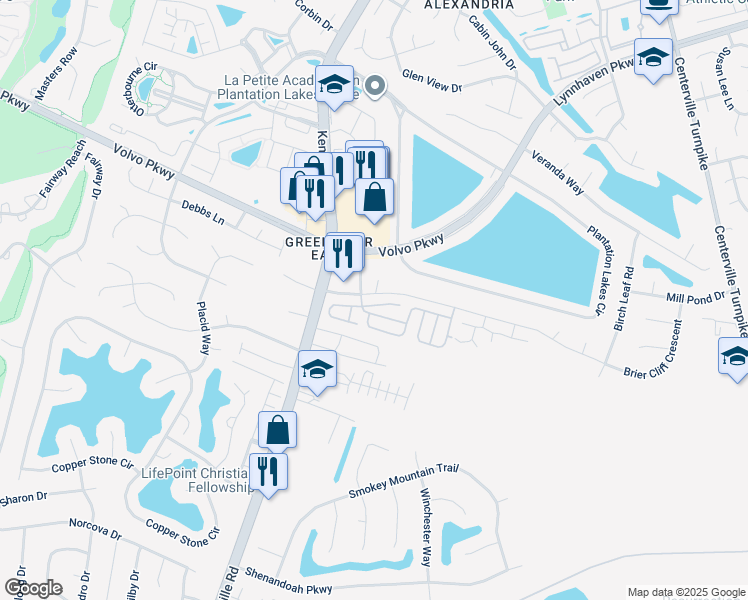 map of restaurants, bars, coffee shops, grocery stores, and more near 1707 Woodgrove Street in Chesapeake