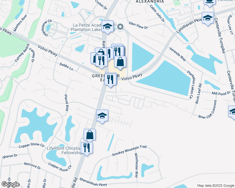 map of restaurants, bars, coffee shops, grocery stores, and more near 1707 Woodgrove Street in Chesapeake