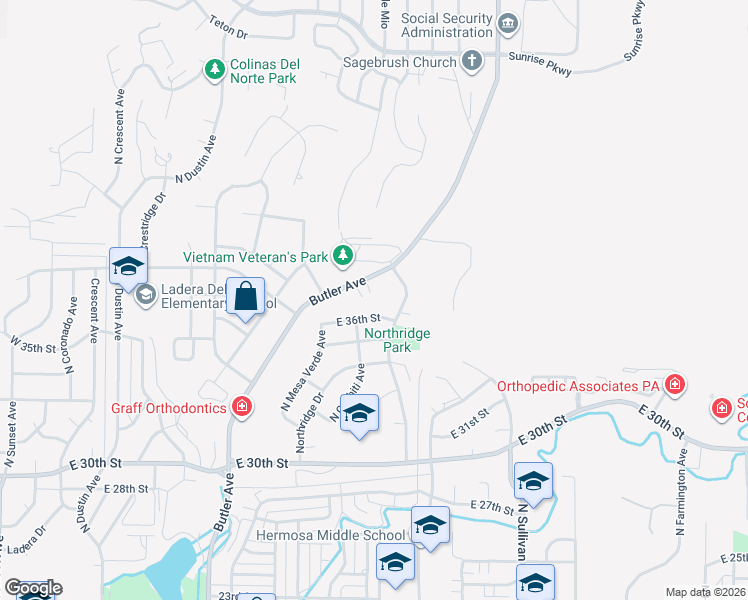 map of restaurants, bars, coffee shops, grocery stores, and more near 1301 East 36th Street in Farmington