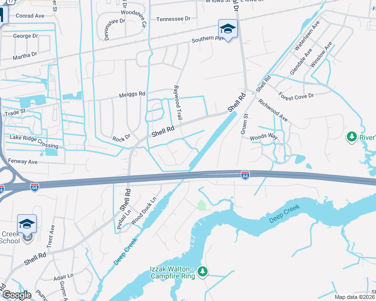 map of restaurants, bars, coffee shops, grocery stores, and more near 938 Ferryman Quay in Chesapeake
