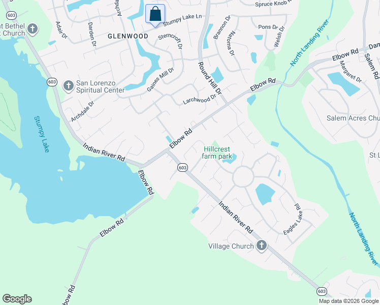 map of restaurants, bars, coffee shops, grocery stores, and more near 4245 Elbow Road in Virginia Beach