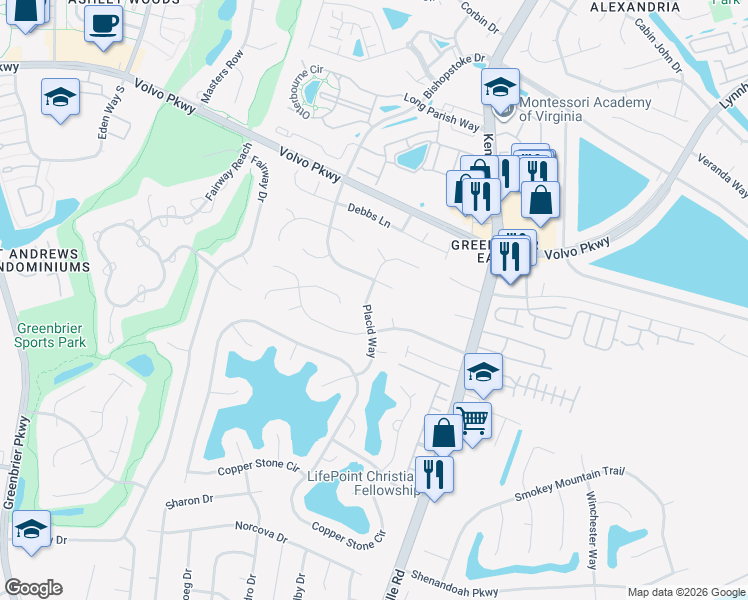map of restaurants, bars, coffee shops, grocery stores, and more near 1201-1217 Rellen Street in Chesapeake