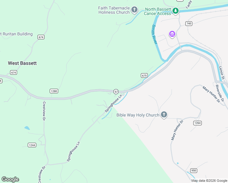map of restaurants, bars, coffee shops, grocery stores, and more near Fairystone Park Highway in Bassett