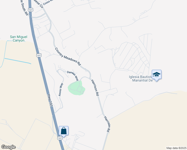 map of restaurants, bars, coffee shops, grocery stores, and more near 10759 Country Meadows Road in Salinas