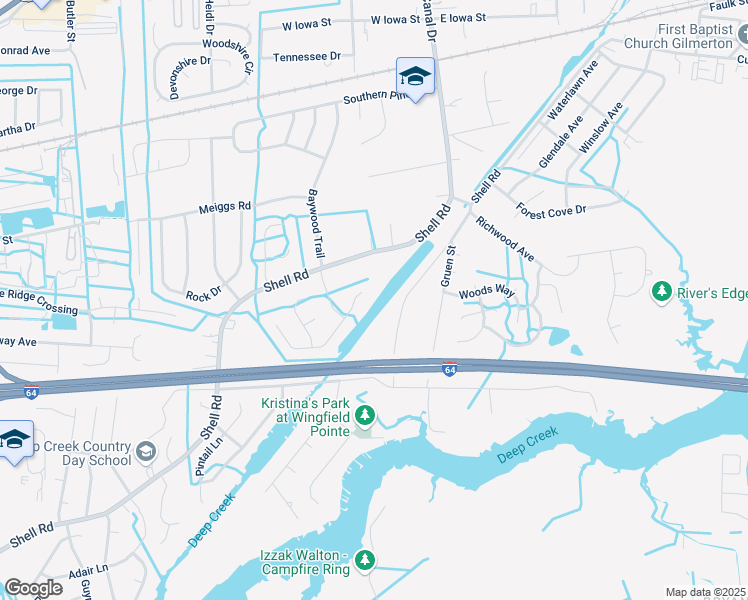 map of restaurants, bars, coffee shops, grocery stores, and more near 956 Ferryman Quay in Chesapeake