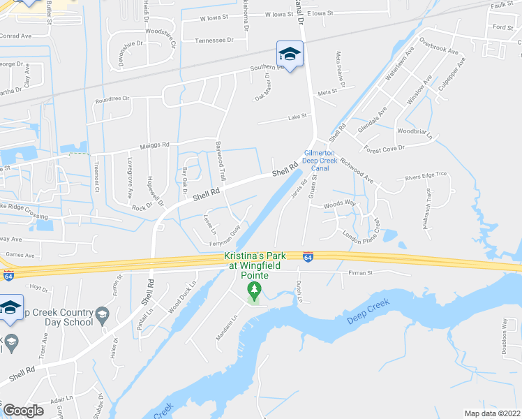 map of restaurants, bars, coffee shops, grocery stores, and more near 956 Ferryman Quay in Chesapeake