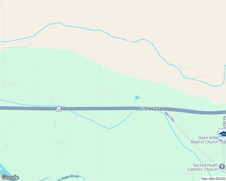 map of restaurants, bars, coffee shops, grocery stores, and more near 3574 A U.S. 64 in Waterflow