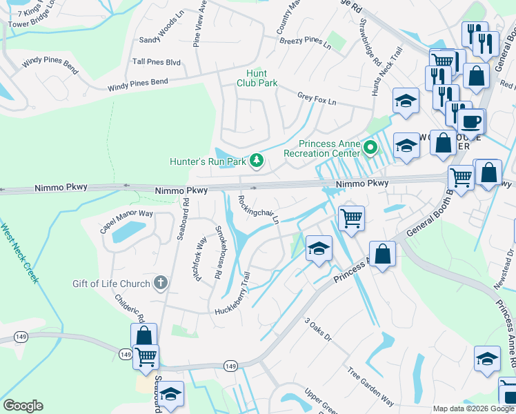 map of restaurants, bars, coffee shops, grocery stores, and more near 2312 Wheatstone Court in Virginia Beach